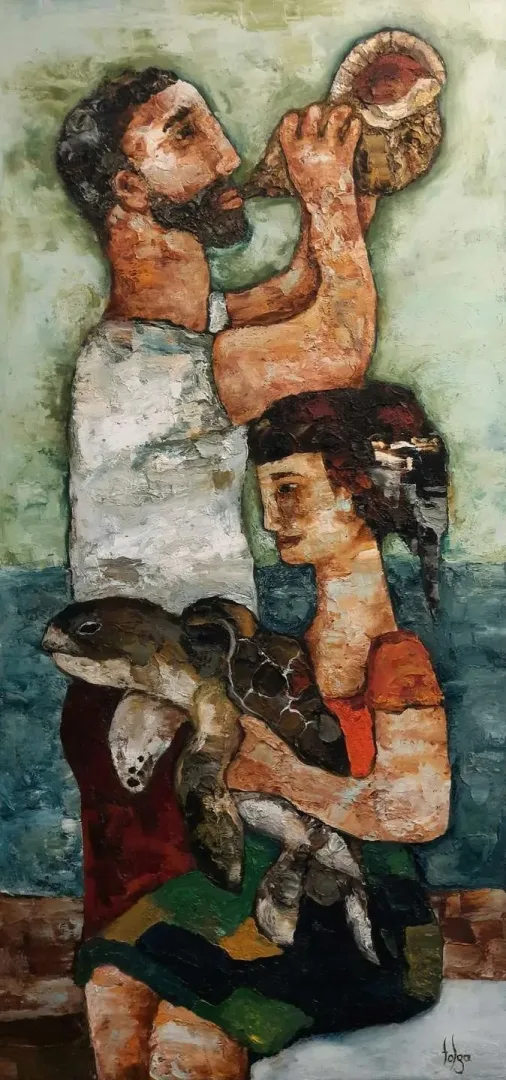MURAT TOLGA — “isimsiz”, 2021 "isimsiz" eseri MURAT TOLGA tarafından 2021 yılında 150x70 cm ölçülerinde Tuval üzeri yağlı boya tekniği ile yapılmıştır.