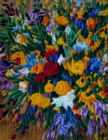 "Sağınak-II" eseri AHMET YEŞİL tarafından 2017 yılında 50x40 cm ölçülerinde Tuval üzeri yağlı boya tekniği ile yapılmıştır.