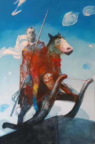 "Ölümsüzlük" eseri ERCAN AYÇİÇEK tarafından 2021 yılında 93x63 cm ölçülerinde Tuval üzeri akrilik boya tekniği ile yapılmıştır.