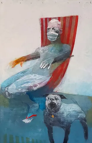 "Gülünç Roman Kahramanı" eseri ERCAN AYÇİÇEK tarafından 2021 yılında 60x40 cm ölçülerinde Duralit üzeri akrilik boya tekniği ile yapılmıştır.