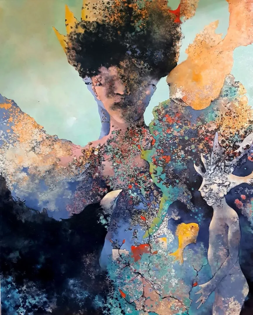 EROL PELİOĞLU — “Atlantis”, 2020 "Atlantis" eseri EROL PELİOĞLU tarafından 2020 yılında 150x120 cm ölçülerinde Tuval üzeri yağlı boya tekniği ile yapılmıştır.