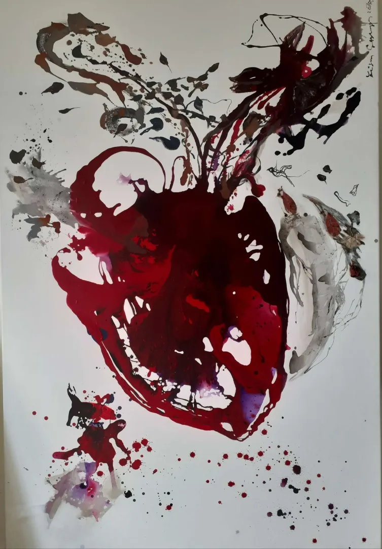 yakınlaştır "Flying heart" eseri FÜSUN ÇAĞLAYAN tarafından 2019 yılında 180x120 cm ölçülerinde Tuval üzeri akrilik boya tekniği ile yapılmıştır.