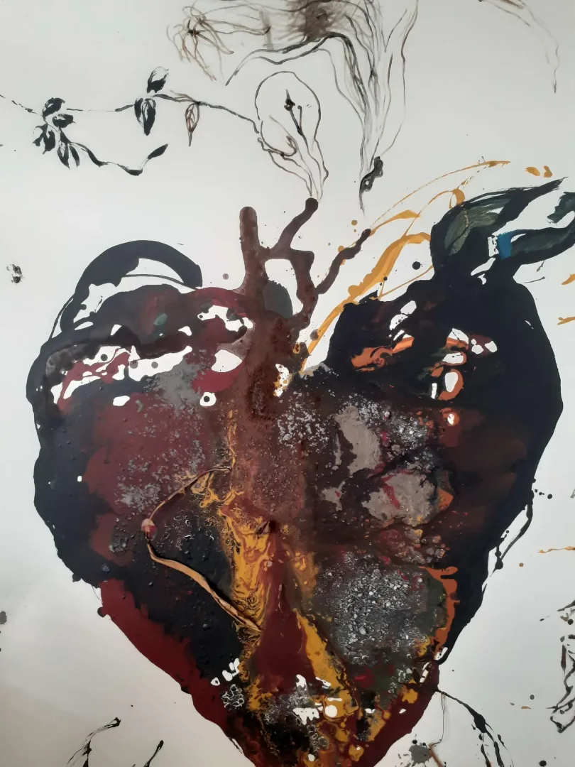 yakınlaştır "Dünya Kalbimdir" eseri FÜSUN ÇAĞLAYAN tarafından 180x100 cm ölçülerinde Tuval üzeri akrilik boya tekniği ile yapılmıştır.
