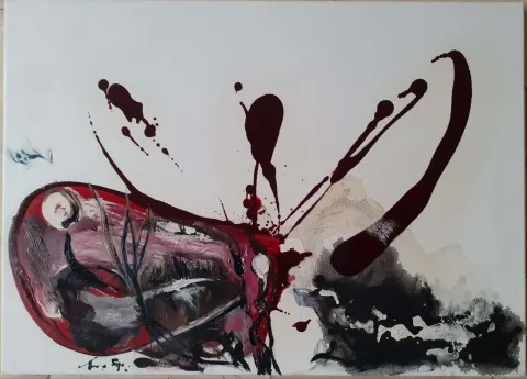 FÜSUN ÇAĞLAYAN — “Yol” "Yol" eseri FÜSUN ÇAĞLAYAN tarafından 50x70 cm ölçülerinde Tuval üzeri akrilik boya tekniği ile yapılmıştır.