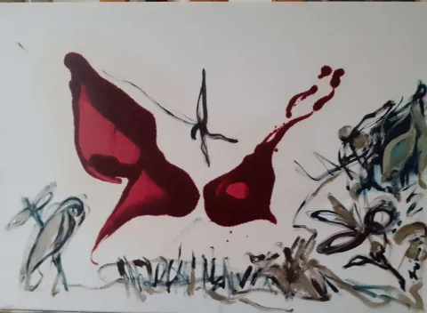 FÜSUN ÇAĞLAYAN — “Yolda-1” "Yolda-1" eseri FÜSUN ÇAĞLAYAN tarafından 50x70 cm ölçülerinde Tuval üzeri akrilik boya tekniği ile yapılmıştır.