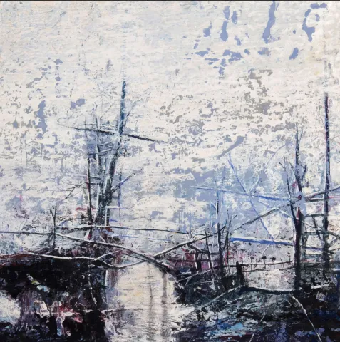 LÜTFÜ KAPLANOĞLU — “Zemheri”, 2021 "Zemheri" eseri LÜTFÜ KAPLANOĞLU tarafından 2021 yılında 65x65 cm ölçülerinde Tuval üzeri akrilik boya tekniği ile yapılmıştır.