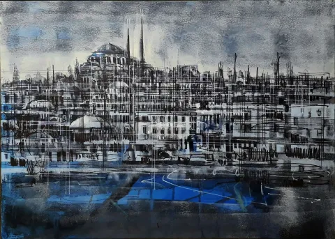 Bu eser AYHAN ÇETİN tarafından 2021 yılında 50x70 cm ölçülerinde Tuval üzeri akrilik boya tekniği ile yapılmıştır.