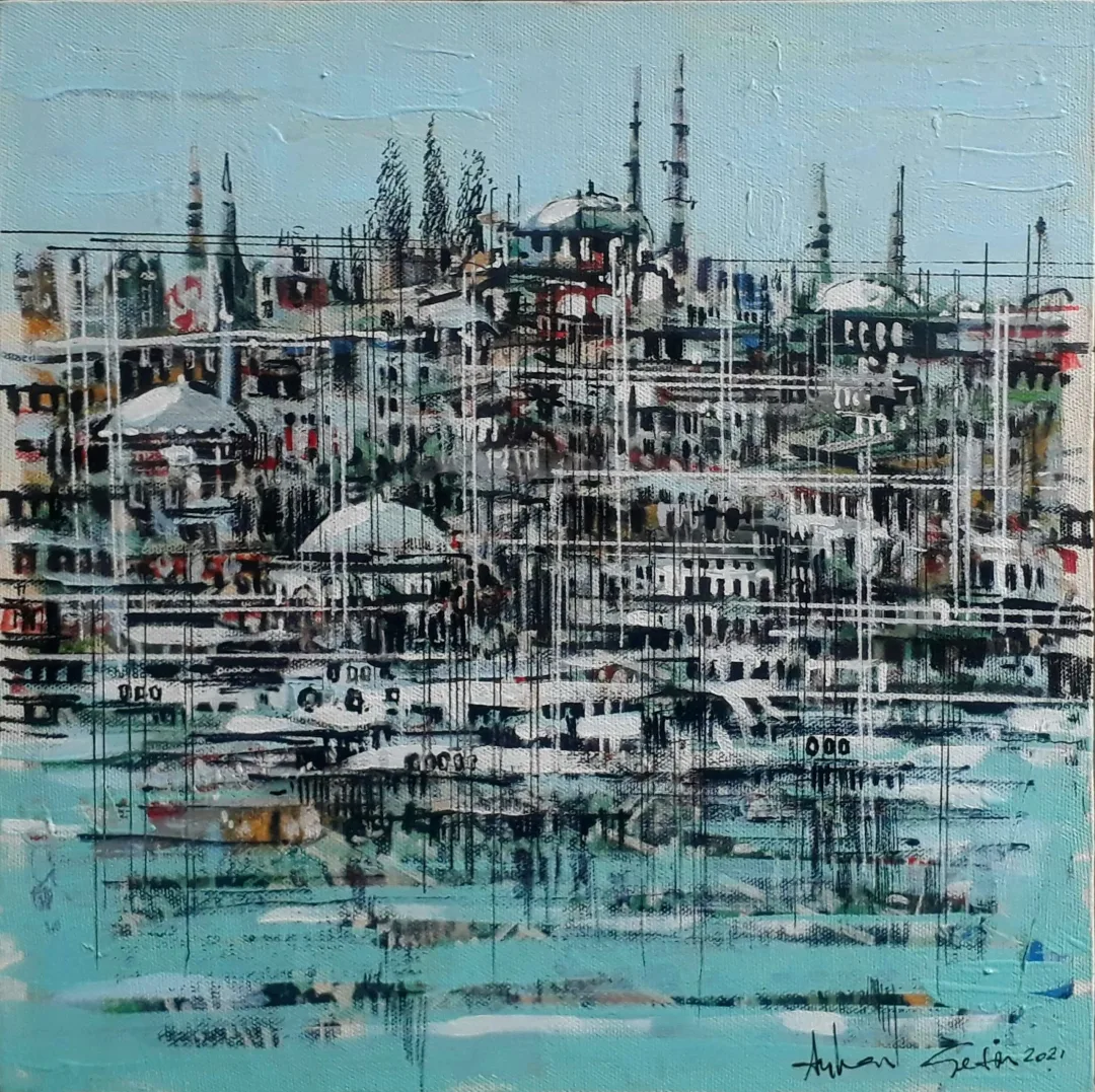 yakınlaştır "Marina" eseri AYHAN ÇETİN tarafından 2021 yılında 30x30 cm ölçülerinde Tuval üzeri akrilik boya tekniği ile yapılmıştır.