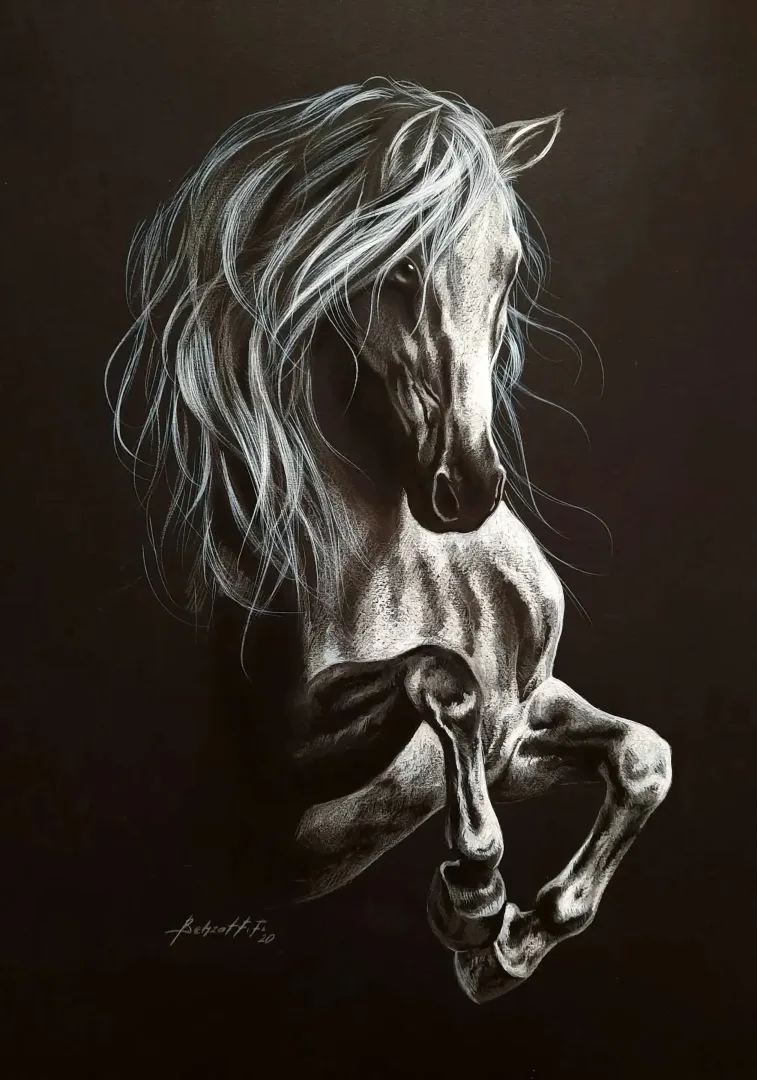 "İsimsiz" eseri BEHZAT FEYZULLAH tarafından 50x33,5 cm ölçülerinde Kağıt üzeri yağlı pastel + guaj + kalem tekniği ile yapılmıştır.