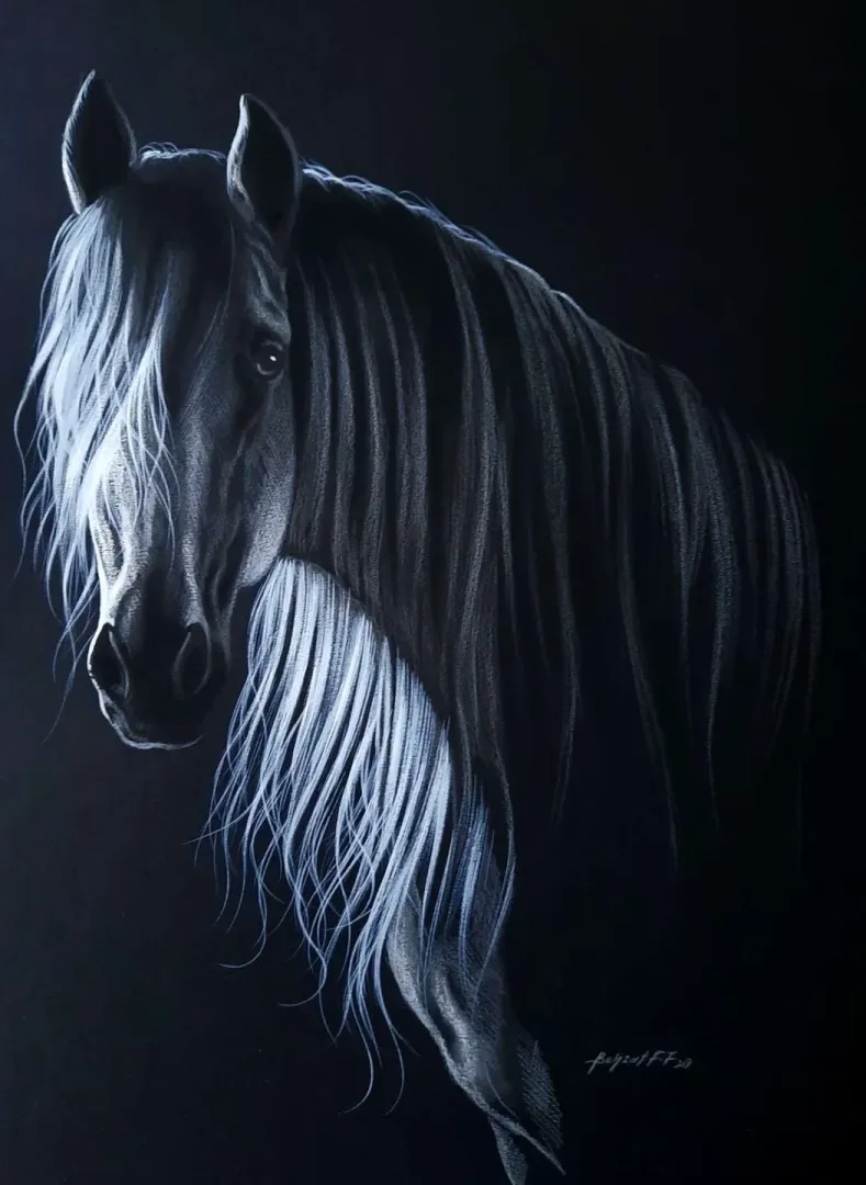 yakınlaştır "İsimsiz" eseri BEHZAT FEYZULLAH tarafından 50x33,5 cm ölçülerinde Kağıt üzeri yağlı pastel + guaj + kalem tekniği ile yapılmıştır.