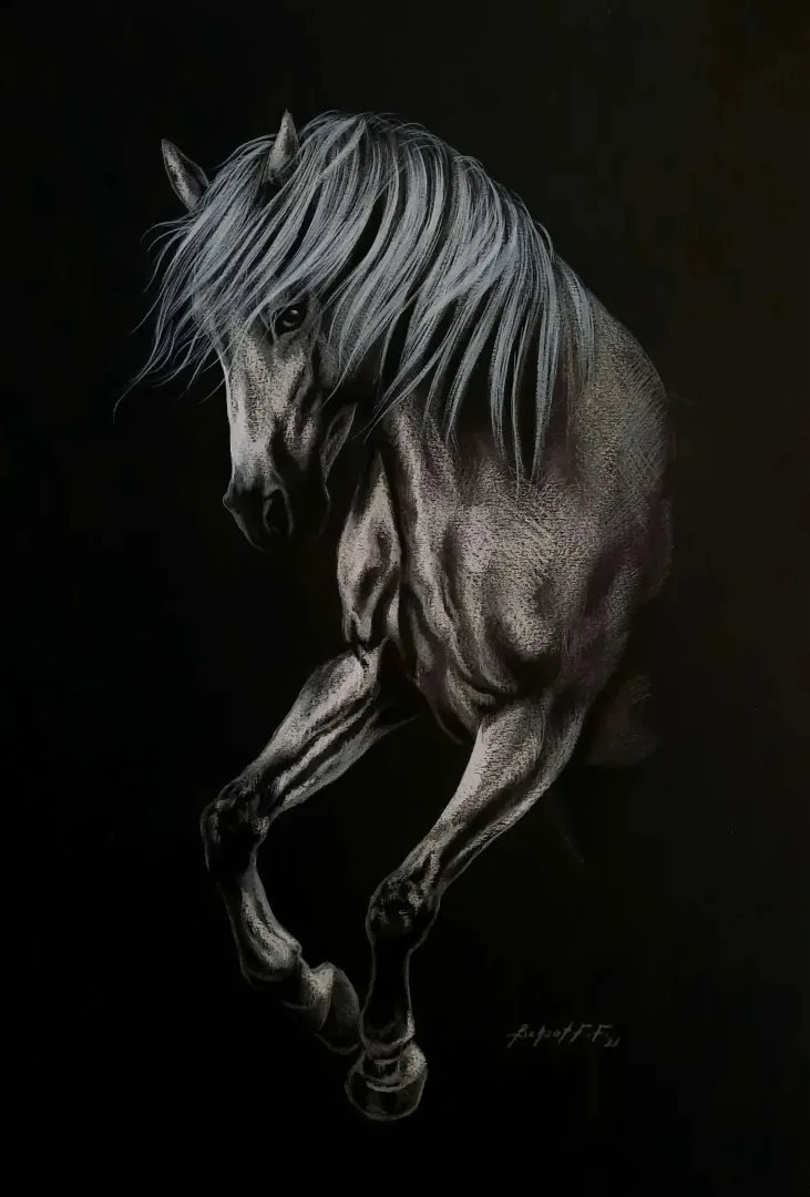 yakınlaştır "İsimsiz" eseri BEHZAT FEYZULLAH tarafından 50x33,5 cm ölçülerinde Kağıt üzeri yağlı pastel + guaj + kalem tekniği ile yapılmıştır.