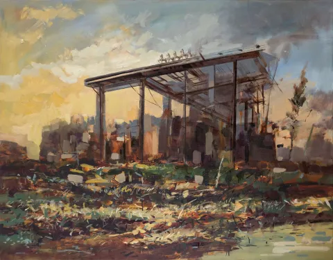 "Yeni bir Başkent" eseri COŞKUN SAMİ tarafından 2021 yılında 114x146 cm ölçülerinde Tuval üzeri yağlı boya tekniği ile yapılmıştır.