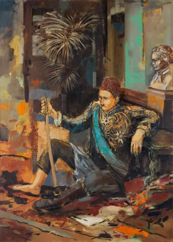 "Ecdad Delisi" eseri COŞKUN SAMİ tarafından 2018 yılında 140x100 cm ölçülerinde Tuval üzeri yağlı boya tekniği ile yapılmıştır.