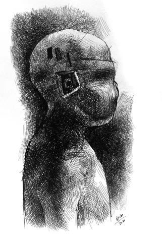 "Mini Golem (Eksiklopedi serisi)" eseri COŞKUN SAMİ tarafından 2007 yılında 28x19 cm ölçülerinde Kağıt üzeri mürekkep tekniği ile yapılmıştır.
