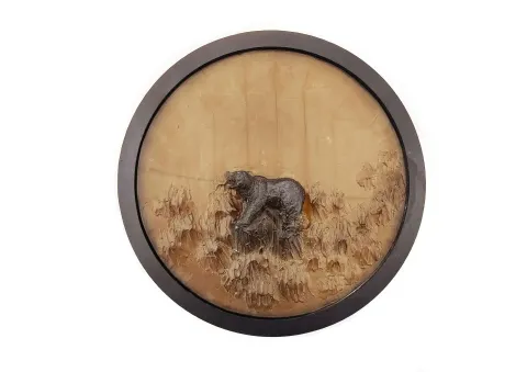 MURAT PAKTUR — “Boz ayı”, 2021 "Boz ayı" eseri MURAT PAKTUR tarafından 2021 yılında 35x35 cm ölçülerinde Kalıpla Şekillendirme tekniği ile yapılmıştır.