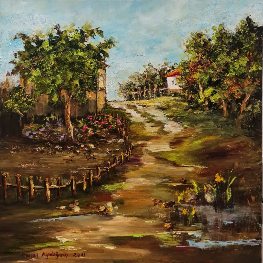 Bu eser CANAN AYDOĞMUŞ tarafından 2021 yılında 40x40 cm ölçülerinde Tuval üzeri yağlı boya tekniği ile yapılmıştır.