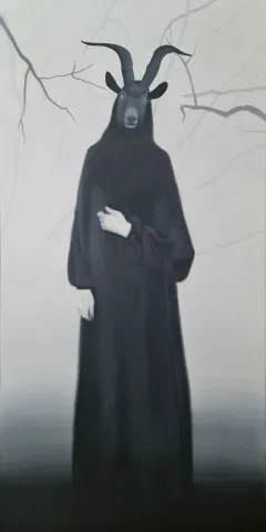 "Cennet Sürgünü" eseri EMRAH EMİR tarafından 2021 yılında 130x65 cm ölçülerinde Tuval üzeri yağlı boya tekniği ile yapılmıştır.