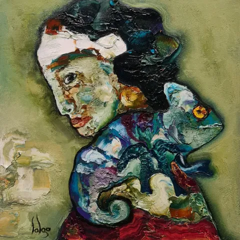Bu eser MURAT TOLGA tarafından 2021 yılında 40x40 cm ölçülerinde Tuval üzeri yağlı boya tekniği ile yapılmıştır.
