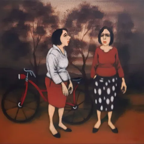 Bu eser ORHAN UMUT tarafından 2021 yılında 40x40 cm ölçülerinde Tuval üzeri akrilik boya tekniği ile yapılmıştır.