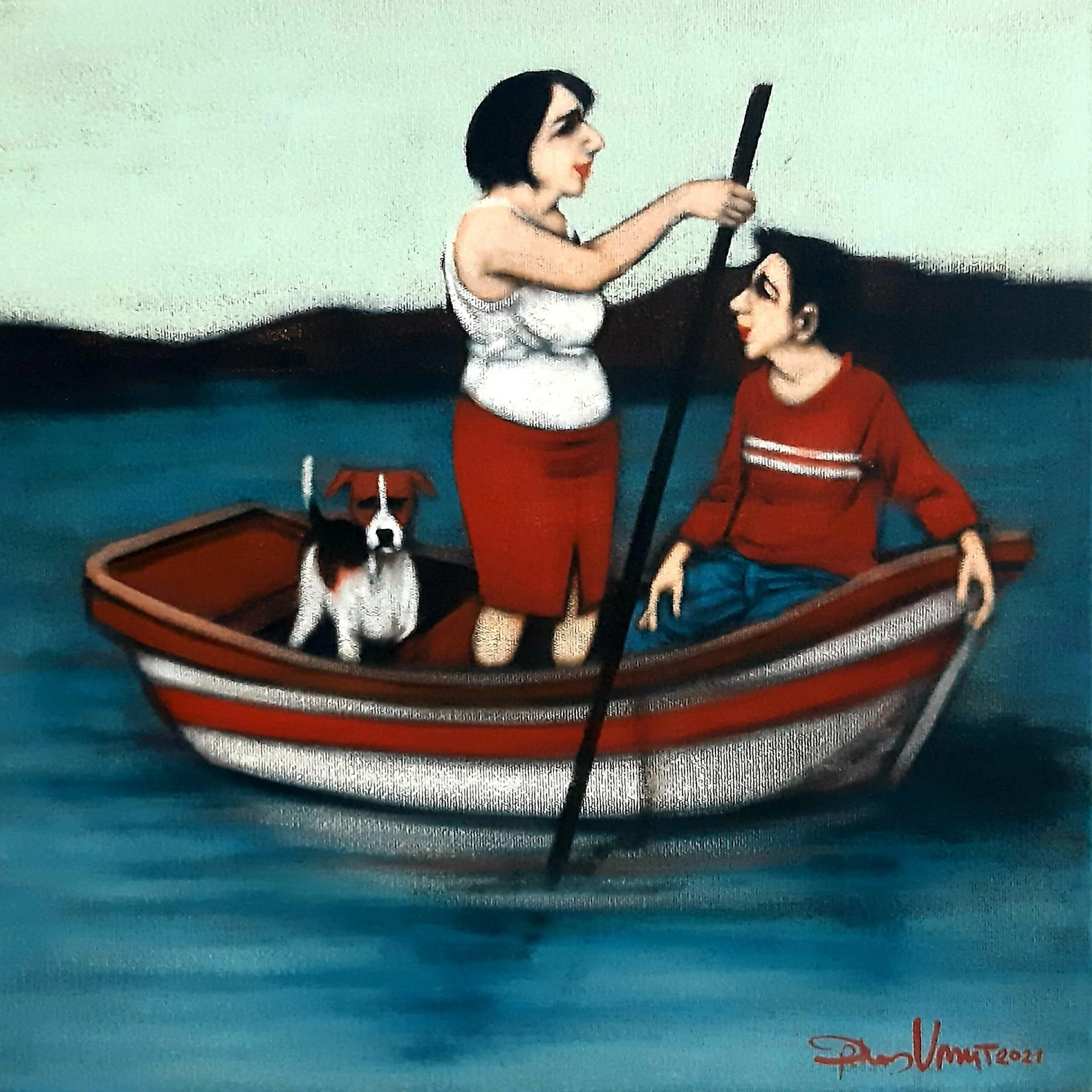 Bu eser ORHAN UMUT tarafından 2021 yılında 40x40 cm ölçülerinde Tuval üzeri akrilik boya tekniği ile yapılmıştır.