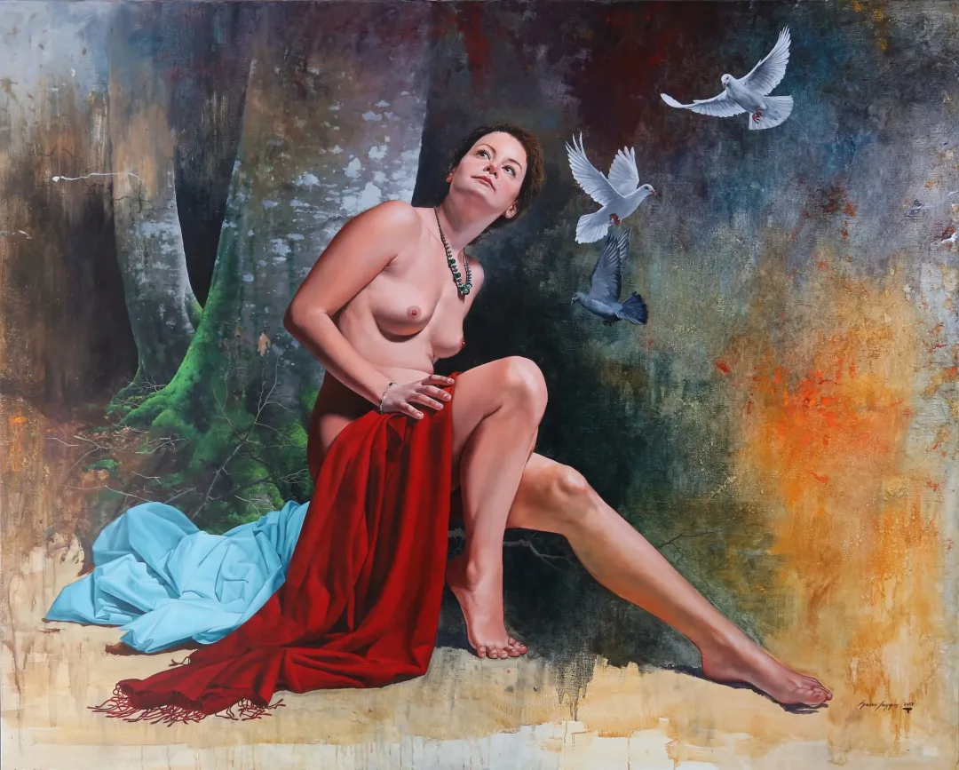 yakınlaştır "Kayıp Bakış" eseri HASAN SAYGIN tarafından 2019 yılında 130x162 cm ölçülerinde Tuval üzeri yağlı boya tekniği ile yapılmıştır.