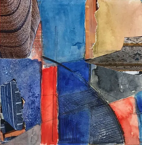 Bu eser HAZAL AKSOY tarafından 13x13 cm ölçülerinde Kağıt üzeri sulu boya, kolaj tekniği ile yapılmıştır.