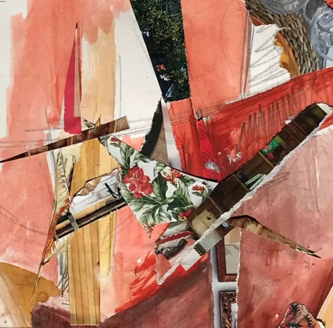 Bu eser HAZAL AKSOY tarafından 15x15 cm ölçülerinde Kağıt üzeri sulu boya, kolaj tekniği ile yapılmıştır.