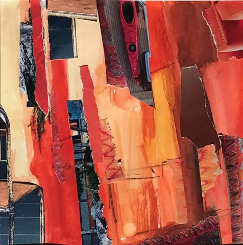 Bu eser HAZAL AKSOY tarafından 15x15 cm ölçülerinde Kağıt üzeri sulu boya, kolaj tekniği ile yapılmıştır.