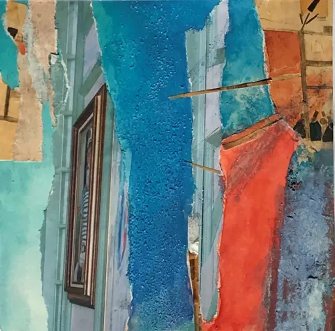 Bu eser HAZAL AKSOY tarafından 13x13 cm ölçülerinde Kağıt üzeri sulu boya, kolaj tekniği ile yapılmıştır.