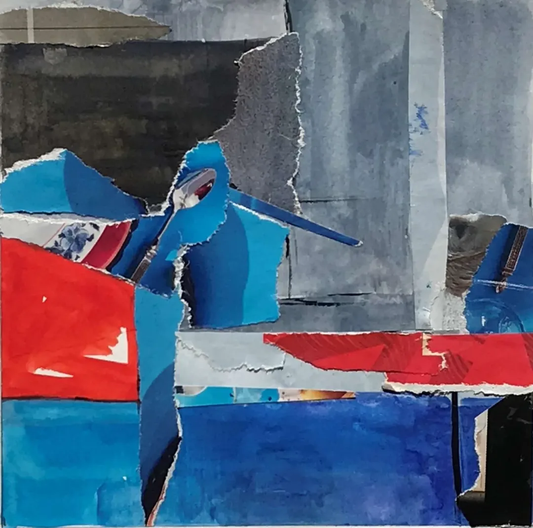 "İsimsiz" eseri HAZAL AKSOY tarafından 13x13 cm ölçülerinde Kağıt üzeri sulu boya, kolaj tekniği ile yapılmıştır.