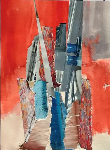 HAZAL AKSOY Bu eser HAZAL AKSOY tarafından 18x13 cm ölçülerinde Kağıt üzeri sulu boya, kolaj tekniği ile yapılmıştır.