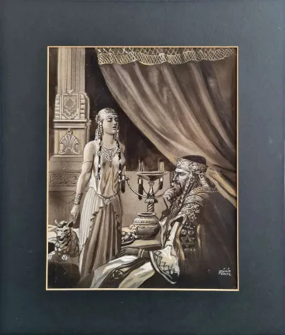 MÜNİF FEHİM Bu eser MÜNİF FEHİM tarafından 35x25 cm ölçülerinde Kağıt üzeri pastel boya tekniği ile yapılmıştır.