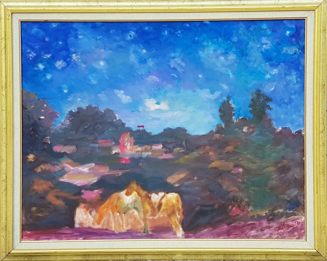 "İsimsiz" eseri DURAN KARACA tarafından 1992 yılında 73x94 cm ölçülerinde Tuval üzeri yağlı boya tekniği ile yapılmıştır.