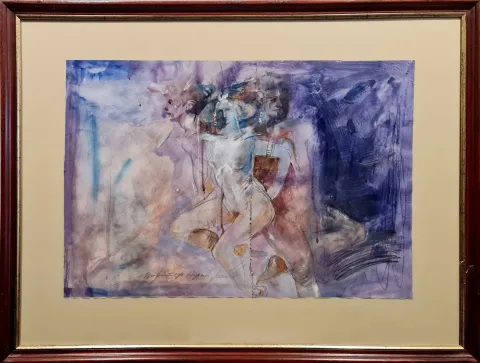 Bu eser YUSUF ZİYA AYGEN tarafından 45x65 cm ölçülerinde Kağıt üzeri karışık teknik tekniği ile yapılmıştır.