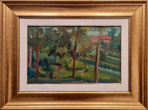 Bu eser ÜLKER SAGUNER tarafından 28x44 cm ölçülerinde Duralit üzeri yağlı boya tekniği ile yapılmıştır.