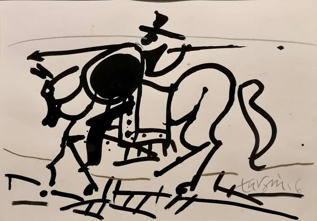 yakınlaştır "Don Kişot" eseri ADNAN TURANİ tarafından 2006 yılında 35x50 cm ölçülerinde Kağıt üzeri yağlı boya tekniği ile yapılmıştır.