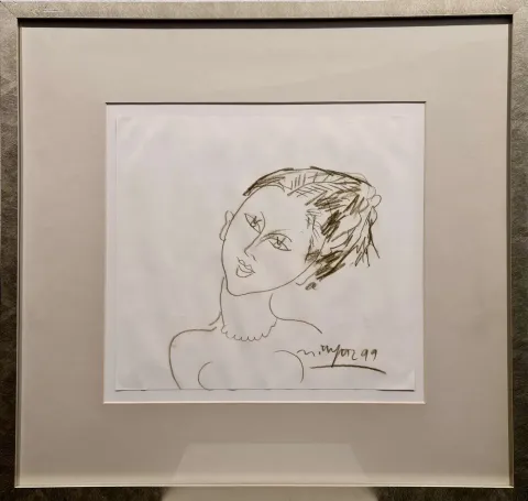 MUSTAFA AYAZ — 1999 Bu eser MUSTAFA AYAZ tarafından 1999 yılında 32x34 cm ölçülerinde Desen tekniği ile yapılmıştır.