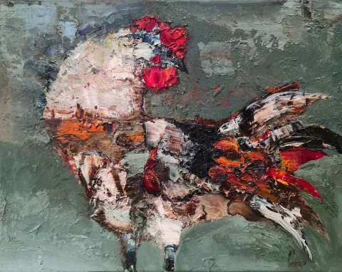 "İsimsiz" eseri MURAT TOLGA tarafından 2020 yılında 40x50 cm ölçülerinde Tuval üzeri yağlı boya tekniği ile yapılmıştır.