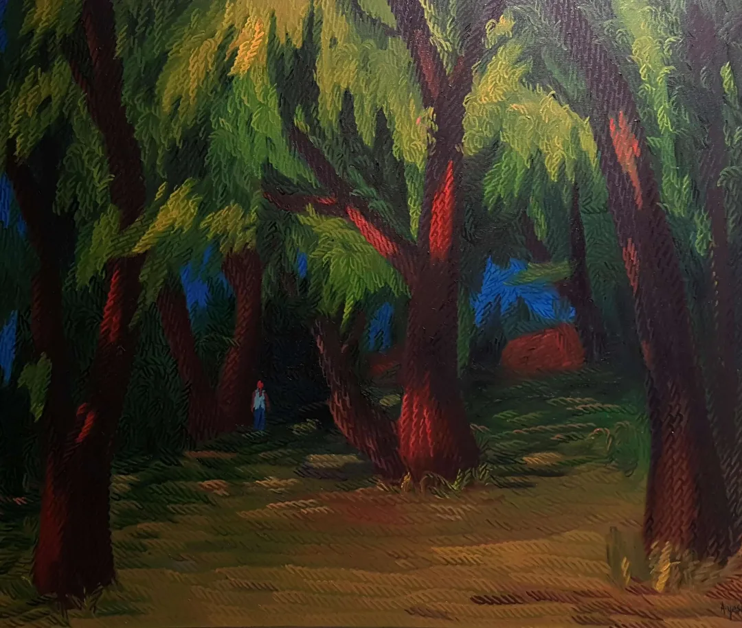 "Orman Serisi" eseri AHMET YEŞİL tarafından 80x100 cm ölçülerinde Tuval üzeri yağlı boya tekniği ile yapılmıştır.