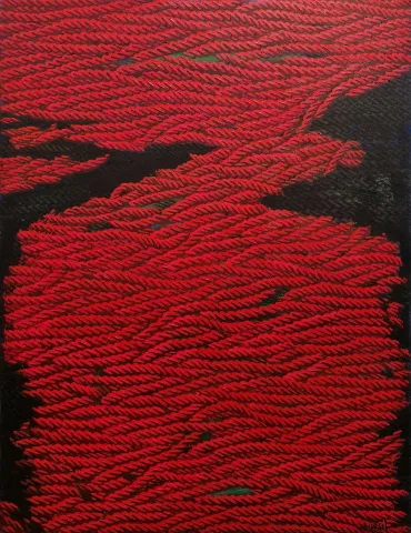 "Dipnotlar" eseri AHMET YEŞİL tarafından 90x70 cm ölçülerinde Tuval üzeri yağlı boya tekniği ile yapılmıştır.