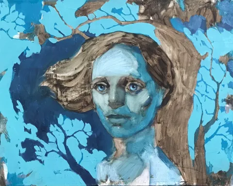 "Gaia" eseri SEMA ÖCAL tarafından 2021 yılında 40x50 cm ölçülerinde Tuval üzeri yağlı boya tekniği ile yapılmıştır.