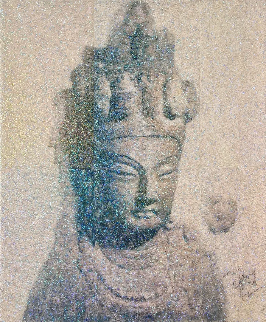 yakınlaştır "Light-buddha" eseri TAE MO YANG tarafından 2021 yılında 73x61 cm ölçülerinde Tuval üzeri akrilik ve taş tekniği ile yapılmıştır.