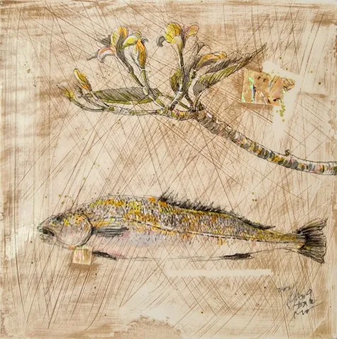 "A secret garden series" eseri TAE MO YANG tarafından 2021 yılında 35x35 cm ölçülerinde Karışık teknik tekniği ile yapılmıştır.