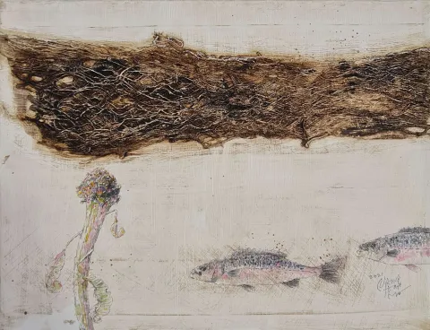 TAE MO YANG — “To nature”, 2021 "To nature" eseri TAE MO YANG tarafından 2021 yılında 61x46 cm ölçülerinde Tuval üzeri akrilik ve kağıt (dut) tekniği ile yapılmıştır.