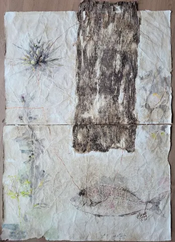 TAE MO YANG — “To nature”, 2021 "To nature" eseri TAE MO YANG tarafından 2021 yılında 126x93 cm ölçülerinde Kore kağıdı üzeri karışık teknik tekniği ile yapılmıştır.