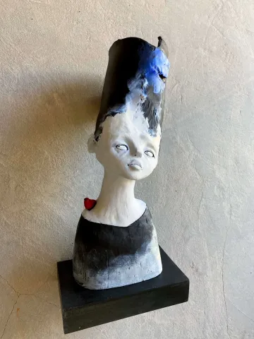 EKİN YÜKSEL — “Büst-I”, 2021 "Büst-I" eseri EKİN YÜKSEL tarafından 2021 yılında 23x15x43 cm ölçülerinde Seramik tekniği ile yapılmıştır.
