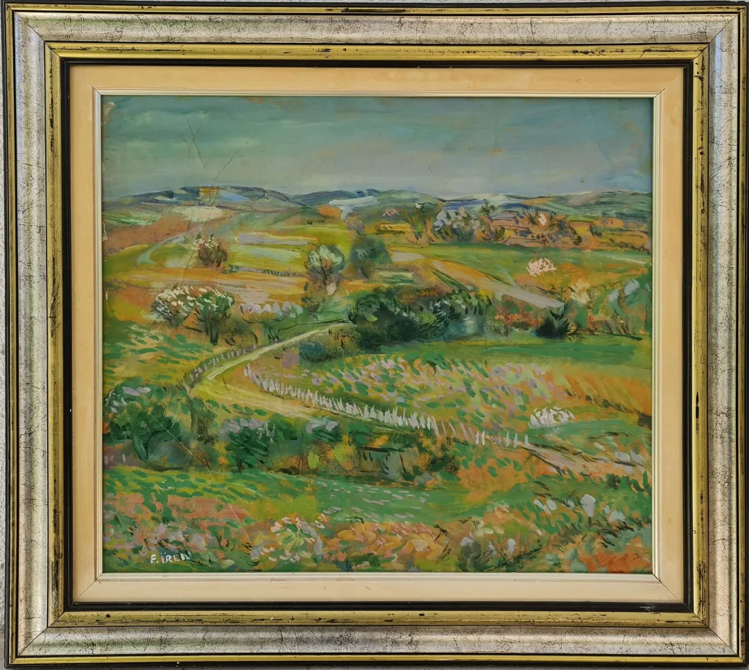 yakınlaştır "Peyzaj" eseri EŞREF ÜREN tarafından 50x55 cm ölçülerinde Duralite Marufle Kağıt üzeri yağlı boya tekniği ile yapılmıştır.