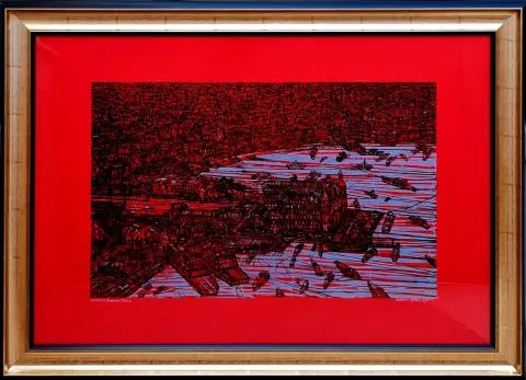 "İstanbul, Haydarpaşa" eseri DEVRİM ERBİL tarafından 2020 yılında 70x100 cm ölçülerinde Serigrafi 20/25 tekniği ile yapılmıştır.