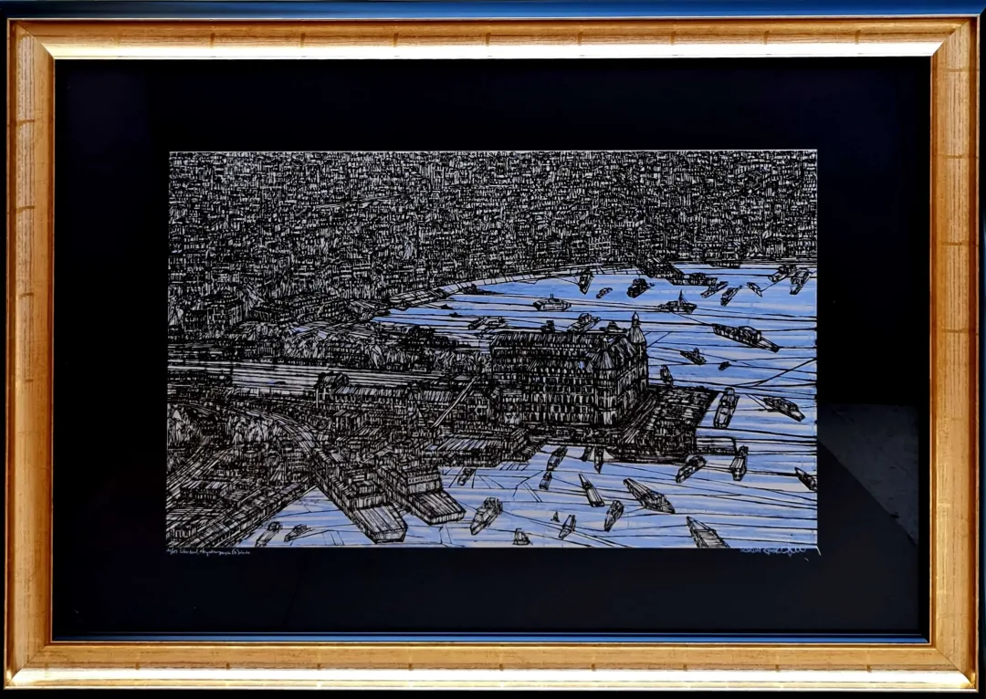 yakınlaştır "İstanbul, Haydarpaşa" eseri DEVRİM ERBİL tarafından 2020 yılında 70x100 cm ölçülerinde Serigrafi 22/25 tekniği ile yapılmıştır.
