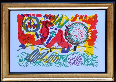 ÖZDEMİR ALTAN — 2000 Bu eser ÖZDEMİR ALTAN tarafından 2000 yılında 50x70 cm ölçülerinde Serigrafi 52/100 tekniği ile yapılmıştır.